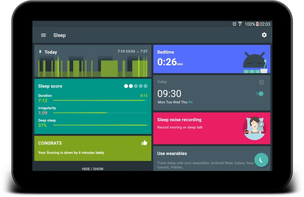 Ключевые особенности Sleep as Android