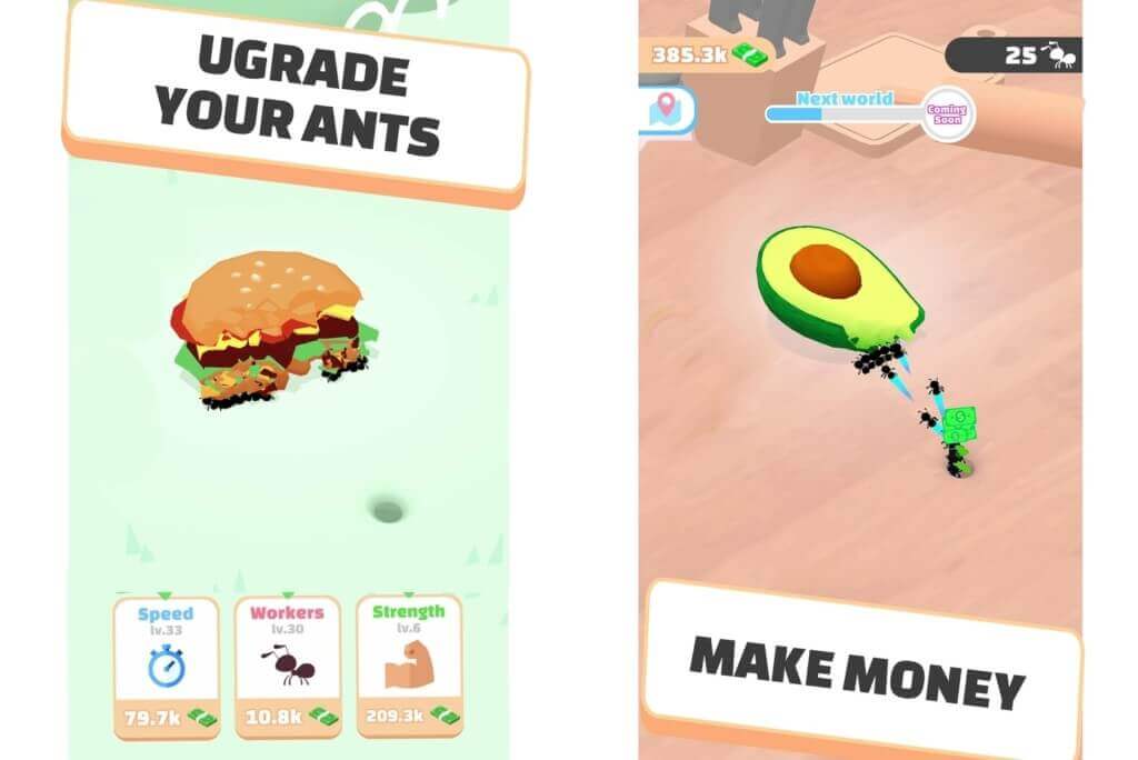 Прокачка в игре Idle Ants