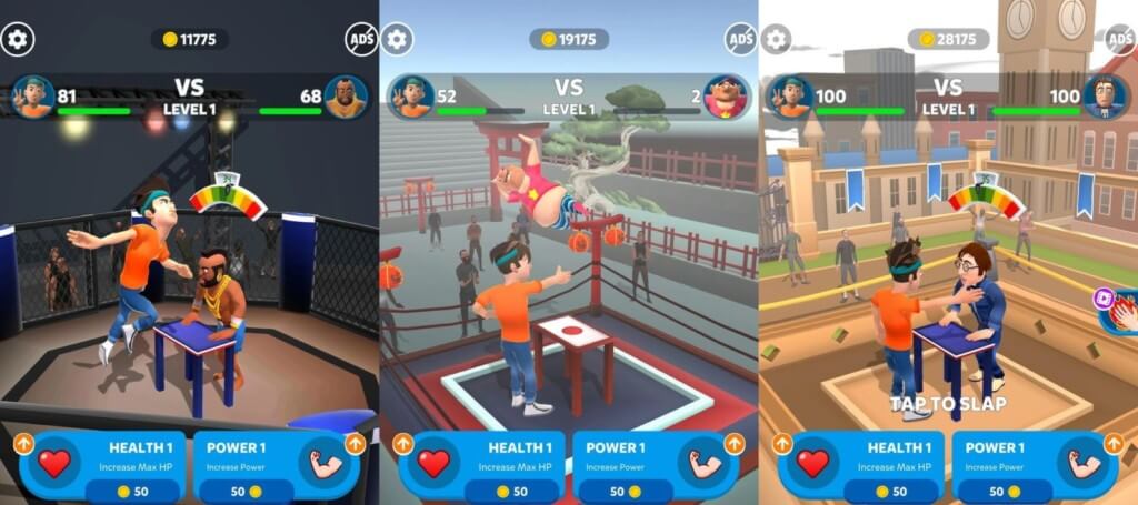 Улучшение персонажа в игре Slap Kings