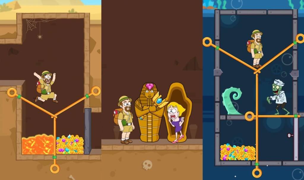 Используйте подсказки и яркие скины в игре Pull Him Out