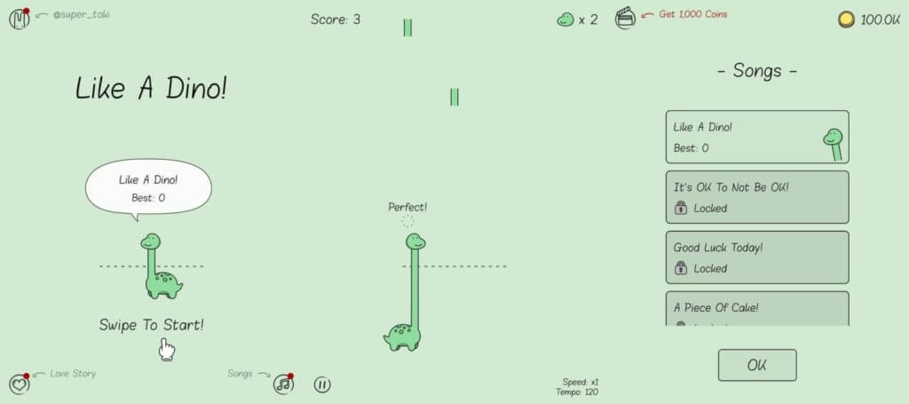Like A Dino! - чрезвычайно простой игровой процесс, в котором может разобраться даже ребенок