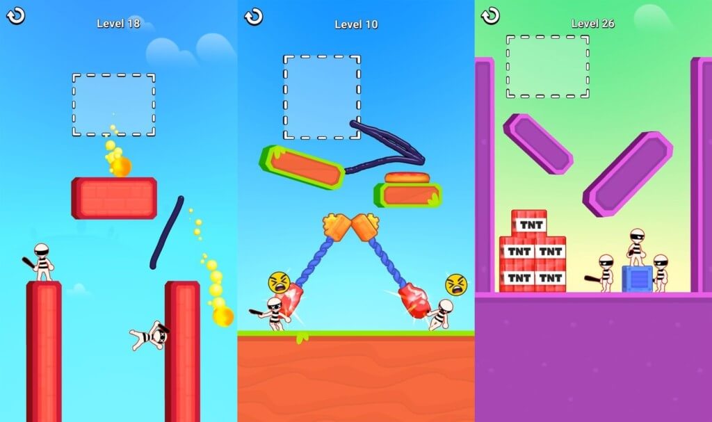 Много уровней в игре Draw Hero 3D