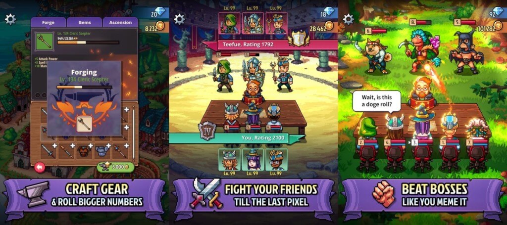 Сражайтесь с разнообразными монстрами в Knights of Pen and Paper 3