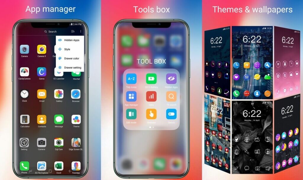 Манипуляции с иконками в приложении OS13 Launcher