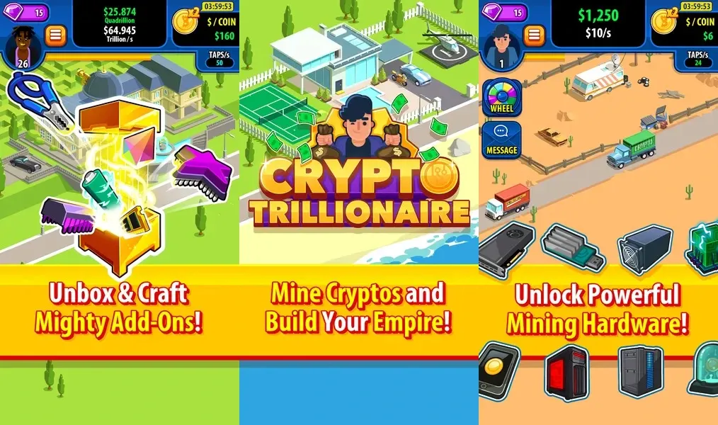 Простая графика в игре Crypto Trillionaire