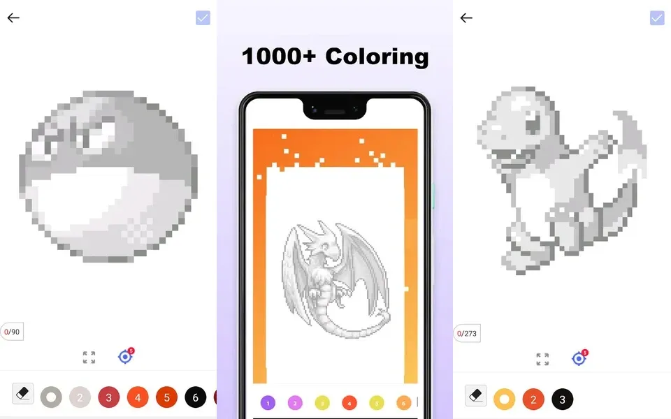 Pokepix Color By Number — простое приложение для раскрашивания, вдохновленное легендарной серией покемонов