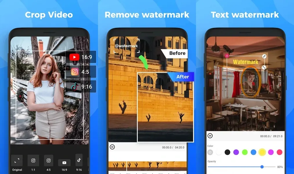 Watermark Remover – бесплатное приложение для редактирования видео