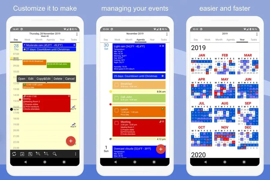 CalenGoo — гибкое и мощное приложение-календарь с широкими возможностями синхронизации