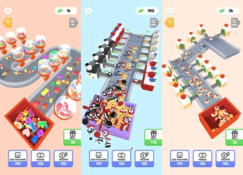 Красивое качество графики в игре Dessert Factory Idle