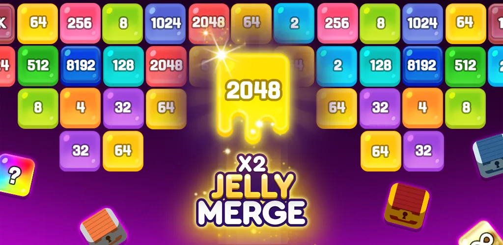 X2 JELLYMERGE — казуальная игра с 2048 элементами