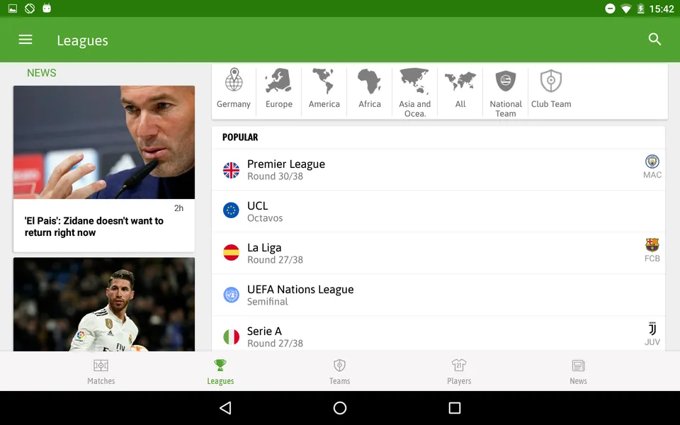 BeSoccer – приложение, обновляющее информацию о футбольных матчах