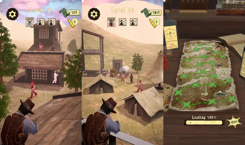 Wild West Sniper: Cowboy War - качественная графика и красочные локации