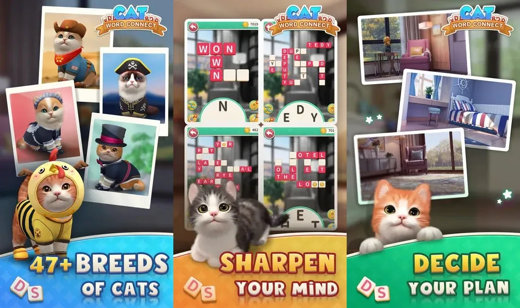 Cat Word Connect – словесная игра-головоломка в сочетании с милыми кошечками