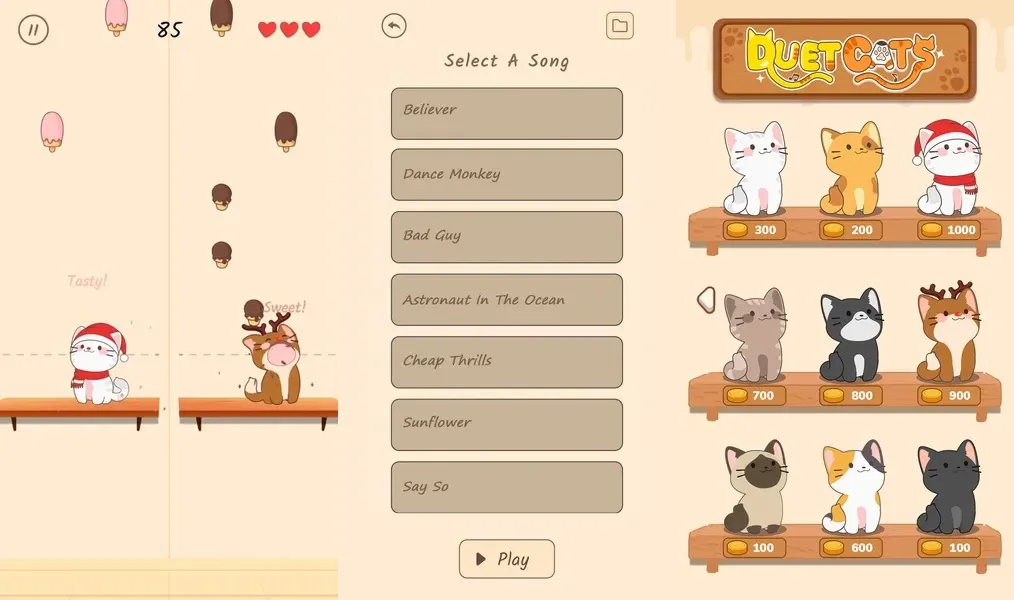 Duet Cats - самый простой геймплей, который подойдет игрокам всех возрастов