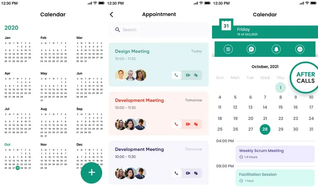 Calendar - простой интерфейс, легко настроить