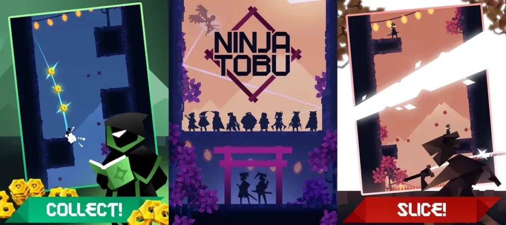 Потрясающая 2D-графика в игре Ninja Tobu