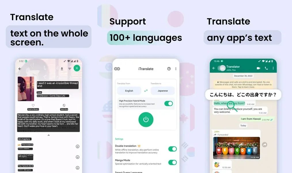Instant Translate On Screen – приложение для перевода с экрана, поддерживающее точный перевод