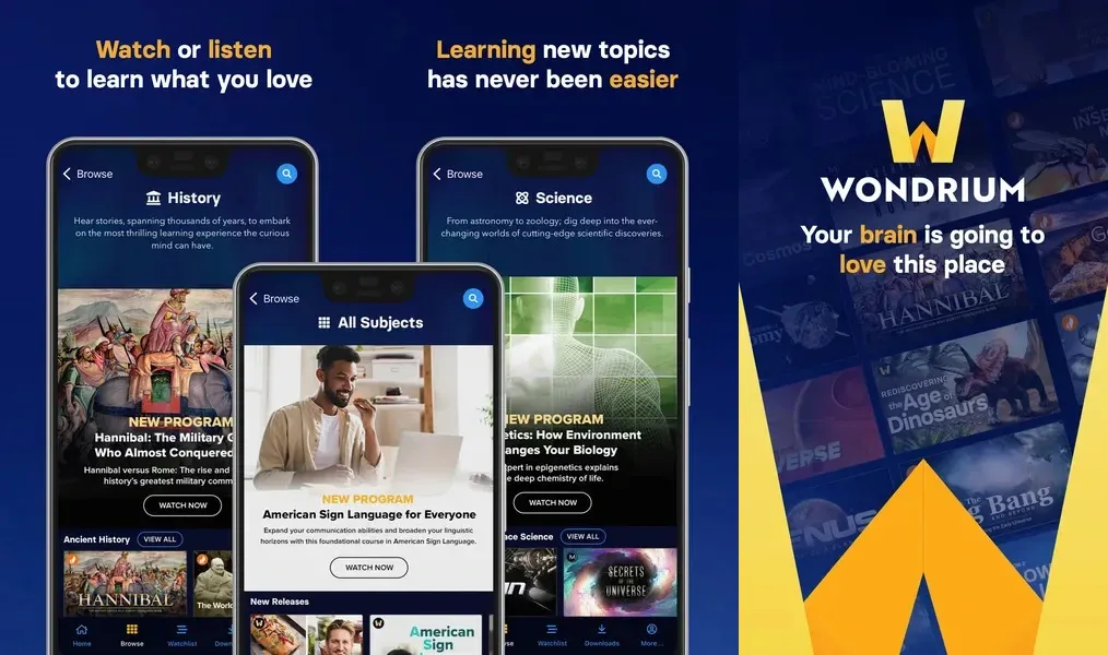 Wondrium – платформа онлайн-обучения по самым разным темам