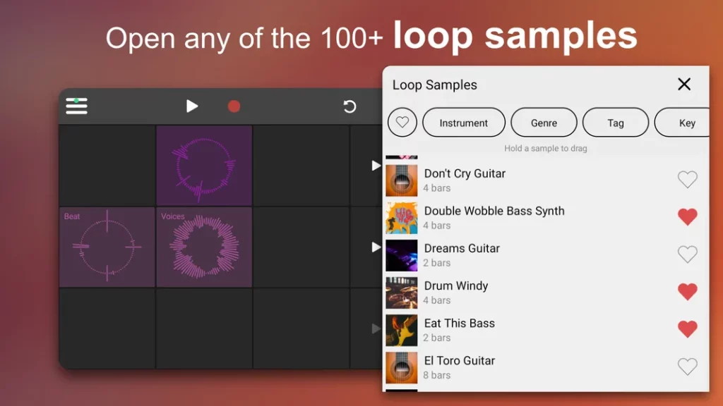 Loopify - дружественный интерфейс, простой в использовании