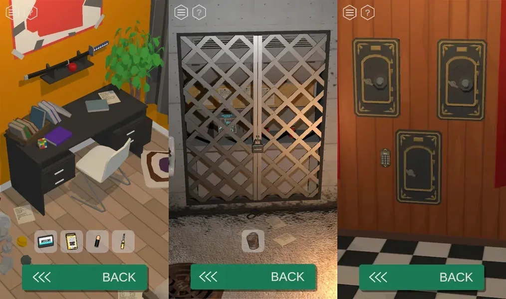 Пространство комнат тесно связано в игре 50 Tiny Room Escape
