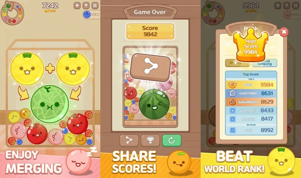 Объединить фрукты в игре Melon Maker