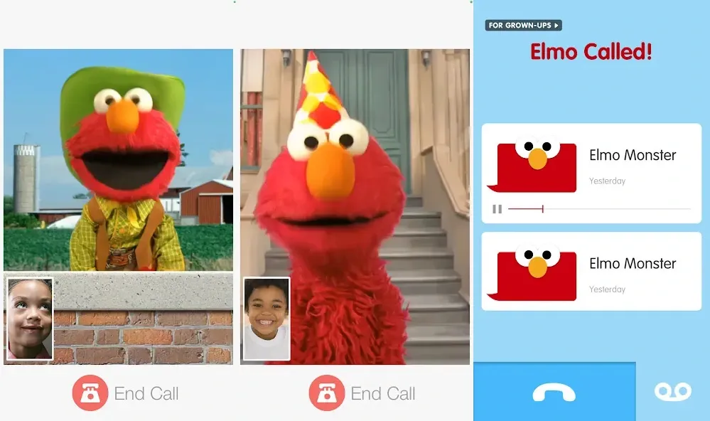 Персонализация для детей в Elmo Calls by Sesame Street