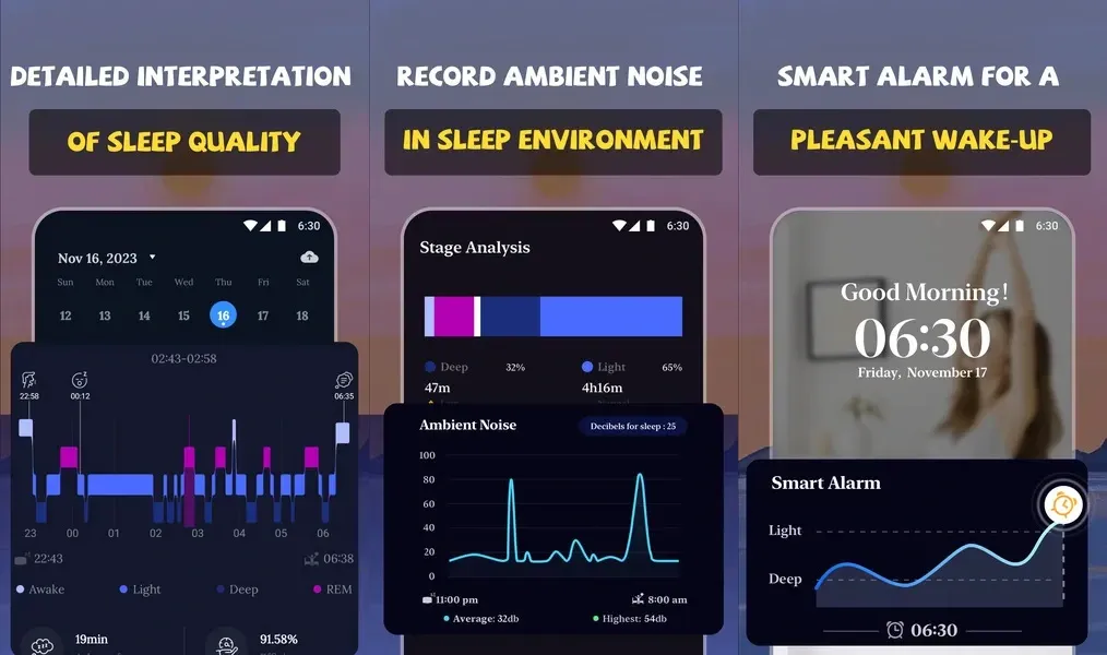 Библиотека расслабляющей музыки в приложении Sleep Monitor