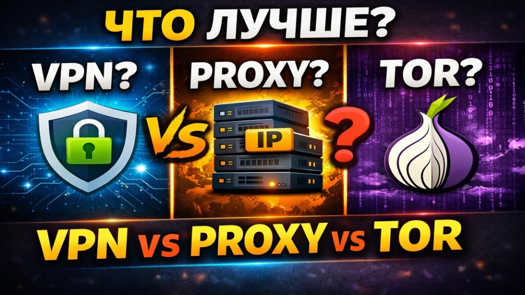 VPN, прокси и Tor: в чём разница и когда что использовать